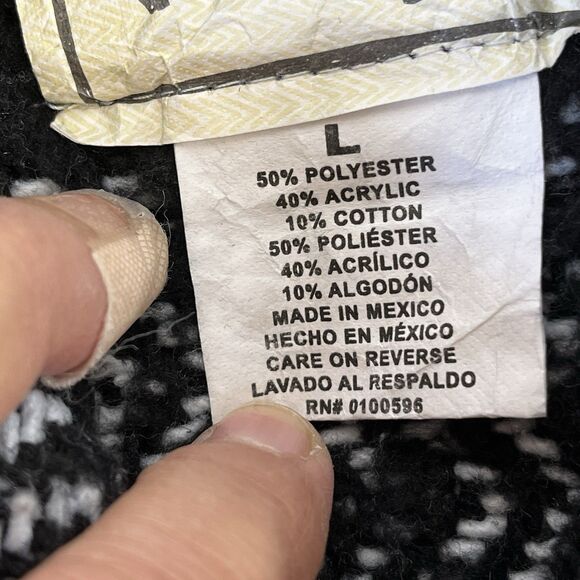 BAJA JOE Pullover Hoodie‎ Size Lg Mexican Rasta Boho Drug Rug Indian Blanket - Picture 5 of 9